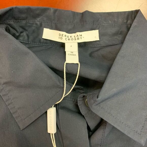 Derek Lam 10 Crosby Corset Back Collared Shirt sz 2 NWT - Picture 4 of 6